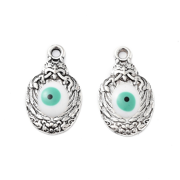 

PandaHall Alloy Enamel Pendants, Bird with Evil Eye Charm, Cadmium Free & Nickel Free & Lead Free, Antique Silver, White, 20x11.5x2mm, Hole...