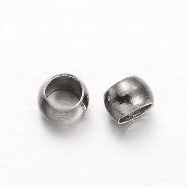 

PandaHall Rondelle Brass Crimp Beads, Gunmetal, 2.5x1.5mm, Hole: 1mm, about 10000pcs/200g Brass Rondelle