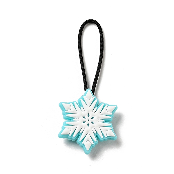 

PandaHall Christmas PVC Plastic Pendant Decorations, with Nylon Cord and Plastic Findings, Snowflake, White, 63.5mm Plastic Snowflake White