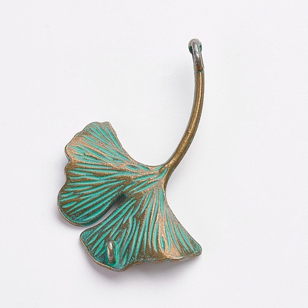 

PandaHall Tibetan Style Alloy Pendants, Leaf, Antique Bronze & Green Patina, 48x33x4mm, Hole: 2x4mm Alloy Leaf