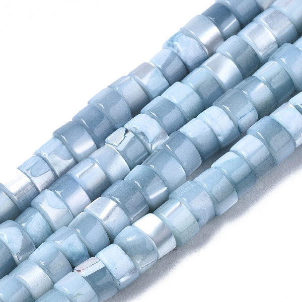 

PandaHall Natural Trochus Shell Beads Strands, Dyed, Flat Round/Disc, Heishi Beads, Light Steel Blue, 4x2mm, Hole: 0.8mm, about...