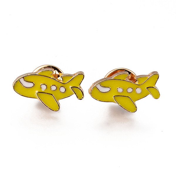 

PandaHall Alloy Enamel Brooches, Enamel Pin, with Brass Butterfly Clutches, Airplane, Light Gold, Cadmium Free & Nickel Free & Lead Free...