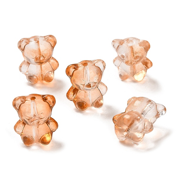 

PandaHall Transparent Glass Beads, Bear, Orange, 14x12x9mm, Hole: 1.2mm Glass Bear Orange