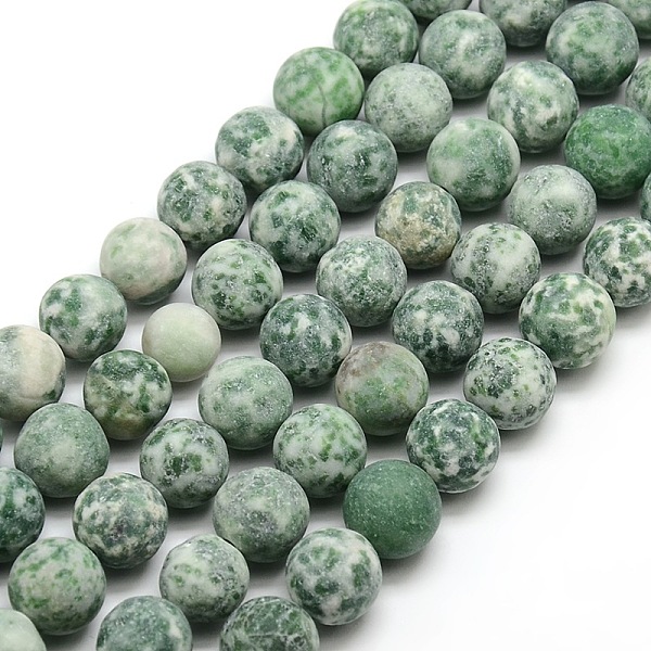 

PandaHall Frosted Natural Green Spot Jasper Round Bead Strands, 10mm, Hole: 1mm, about 37~39pcs/strand, 14.9~15.6 inch Green Spot Jasper...