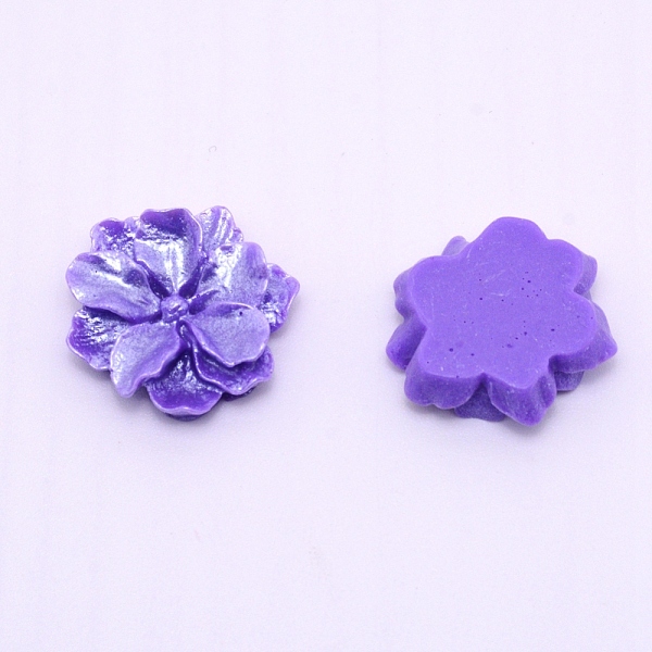

PandaHall Opaque Resin Cabochon, Flower, Dark Violet, 26x23.7x6.5mm Resin Flower