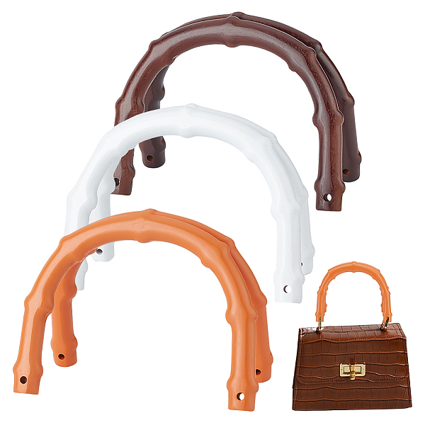 

PandaHall 6Pcs 3 Style Wooden U-Shaped Bag Handles, Purse Replacement Part, Arch, Mixed Color, 10.3~13.5x10~13.3x1.2cm, Hole: 3.5~3.6mm..., Multicolor