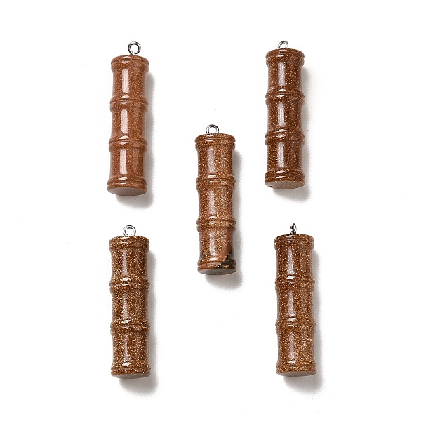 

PandaHall Synthetic Goldstone Pendants, Bamboo Stick Charms, with Stainless Steel Color Tone 304 Stainless Steel Loops, 45x12.5mm, Hole: 2mm...