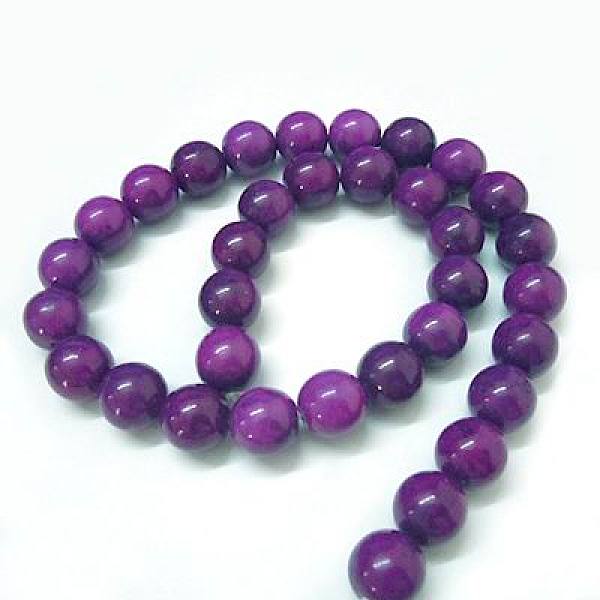 

PandaHall Natural Gemstone Beads, Dyed, Round, Purple, 4mm, Hole: 0.8mm, about 93pcs/strand, 15 inch Natural Gemstone Round Purple