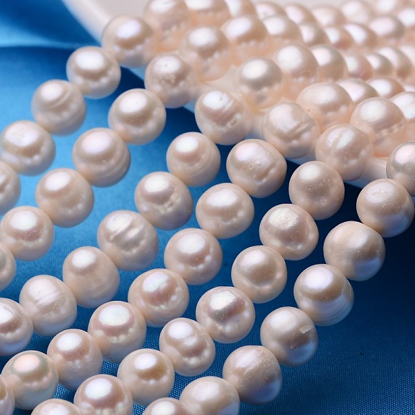 

PandaHall Potato Natural Cultured Freshwater Pearl Beads Strands, Seashell Color, 9~10mm, Hole: 0.8mm, about 41~47pcs/strand, 14.6 inch~16.1...