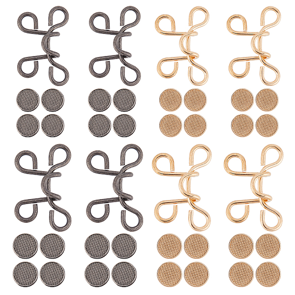 PandaHall GORGECRAFT 8 Sets 2 Colors Pant Waist Tightener 28mm/ 32mm Waist Extender Buckle Adjustable Nail Free Jeans Buckle Buttons No...