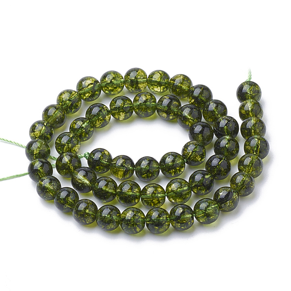 

PandaHall K9 Glass Beads Strands, Round, Dyed, Green, 10x9.5mm, Hole: 1mm, about 38pcs/strand, 16.3 inch Glass Round Green