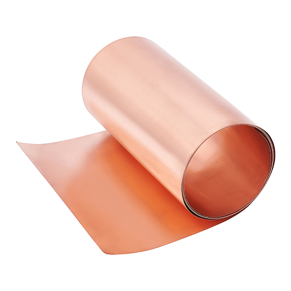 PandaHall OLYCRAFT 35 Gauge Copper Roll Weather Proof Brass Sheet Copper Foil Light Salmon Color Copper Sheets for Mechanical Machining...