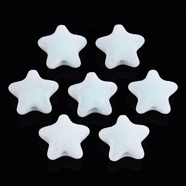 

PandaHall Flocky Acrylic Beads, Bead in Bead, Star, Pale Turquoise, 18.5x20x12mm, Hole: 2.8mm Acrylic Star