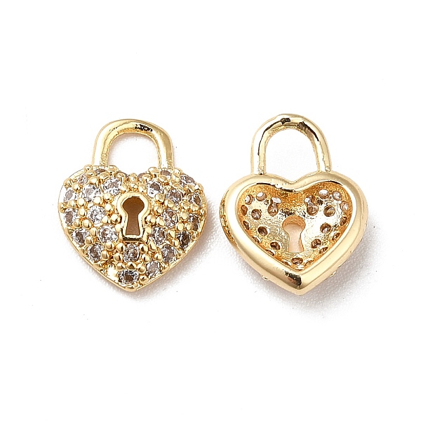 

PandaHall Brass Micro Pave Cubic Zirconia Charms, Real 18K Gold Plated, Heart Lock Charm, Clear, 11x9x3mm, Hole: 3mm Brass+Cubic Zirconia...