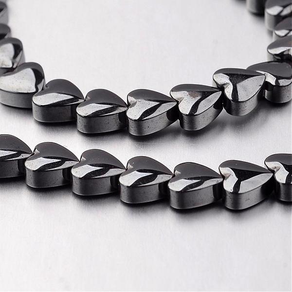 

PandaHall Non-magnetic Synthetic Hematite Bead Strands, Heart, Original Color, 6x6x3mm, Hole: 1mm, about 71pcs/strand, 15.7 inch...