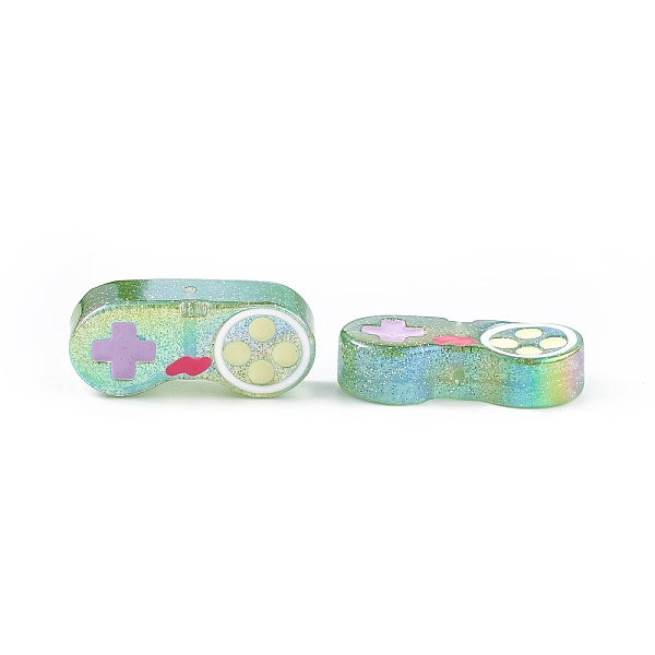 

PandaHall Translucent Resin Enamel Beads, Glitter Game Controller Bead, Dark Sea Green, 16.5x37.5x9mm, Hole: 1.5mm Resin Others