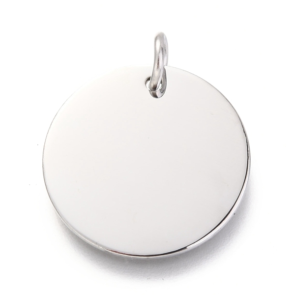 

PandaHall 304 Stainless Steel Charms, Manual Polishing, with Jump Rings, Blank Stamping Tag, Flat Round, Stainless Steel Color, 20x1mm, Hole...