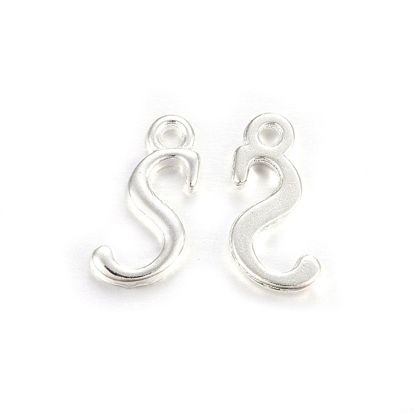 

PandaHall Silver Color Plated Alloy Letter Pendants, Rack Plating, Cadmium Free & Lead Free, Letter.S, 14x7x2mm, Hole: 1.5mm Alloy Letter