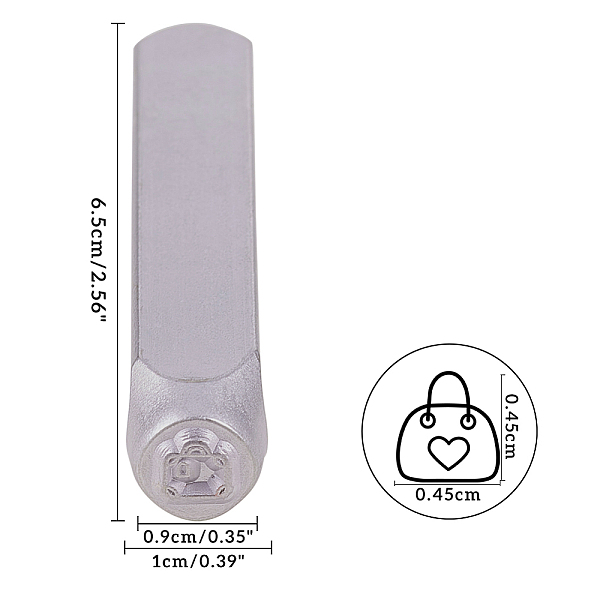 

PandaHall Iron Metal Stamps, Bag Patterns, Platinum, 6.55x1cm Iron