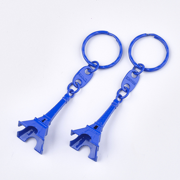 

PandaHall Alloy Keychain, with Iron Ring, Eiffel Tower, Dodger Blue, 98mm Alloy Others Blue