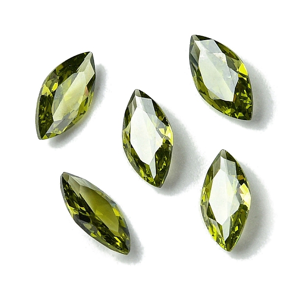

PandaHall Cubic Zirconia Cabochons, Point Back, Horse Eye, Olive Drab, 8x4x2mm Cubic Zirconia Horse Eye
