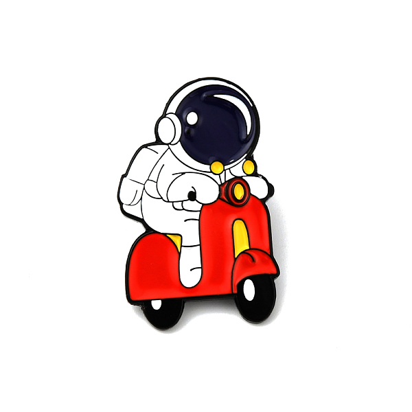 

PandaHall Spaceman Riding on A Motorcycle Enamel Pin, Astronaut Alloy Enamel Brooch for Backpack Clothes, Electrophoresis Black, Red...