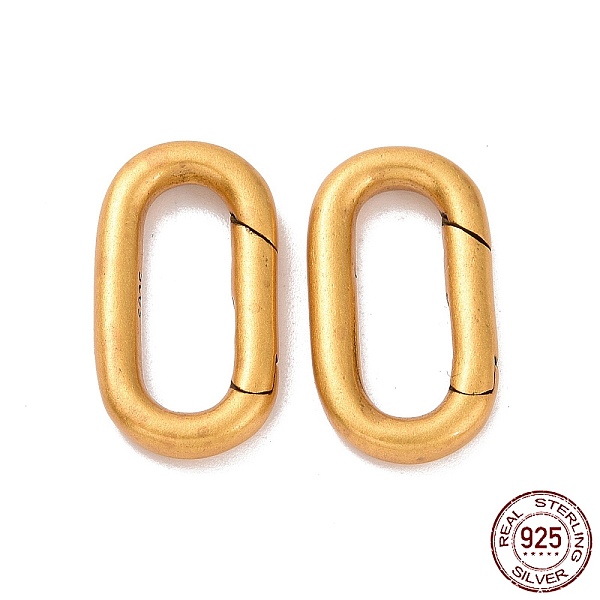 

PandaHall 925 Sterling Silver Spring Gate Rings, Oval, Antique Golden, 17x9.5x2.5mm, Inner Diameter: 12.5x4.5mm Sterling Silver
