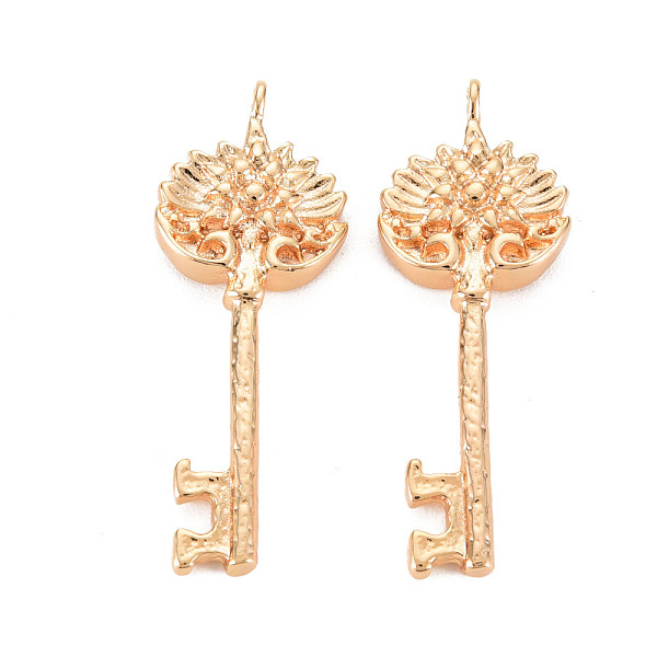 

PandaHall Brass Pendants, Nickel Free, Key, Real 18K Gold Plated, 33x12.5x3.5mm, Hole: 1.6mm Brass Key