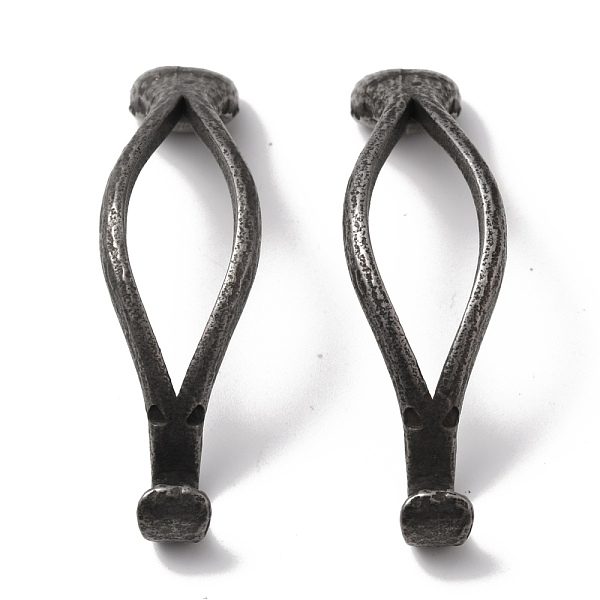 

PandaHall 304 Stainless Steel Hook Clasp, Antique Silver, 55.5x16x9mm, Hole: 4.5x9.5mm 304 Stainless Steel