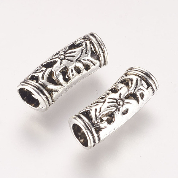 

PandaHall Tibetan Style Alloy Tube Beads, Hollow, Antique Silver, 19x6mm, Hole: 4mm Alloy Tube