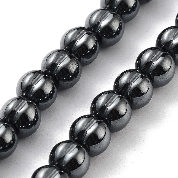 

PandaHall Synthetic Non-Magnetic Hematite Beads Strands, Grooved Round, 7~8x7mm, Hole: 1.6mm, about 56pcs/strand, 15.63 inch(39.7cm)...