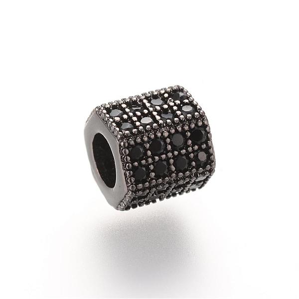 

PandaHall Brass Micro Pave Cubic Zirconia Beads, Hexagon, Gunmetal, 7x8x7mm, Hole: 4mm Brass+Cubic Zirconia Hexagon