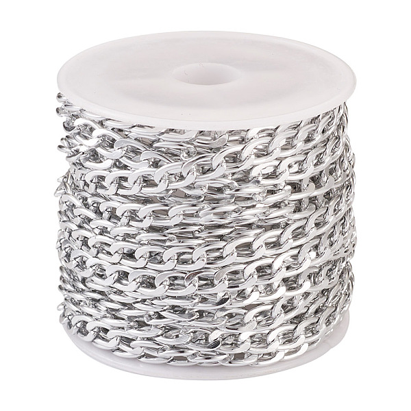 

PandaHall Oxidation Aluminum Curb Chains, Unwelded, with Spool, Oval, Golden, 7x4x1.2mm, about 16.40 Feet(5m)/Roll Aluminum