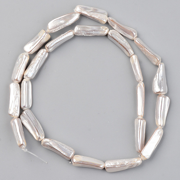 

PandaHall Spray Painted Natural Freshwater Shell Beads Strands, Shell Shards, Nugget Stick, Gainsboro, 15~20x5~13x3~10mm, Hole: 0.8mm, about..., Gray