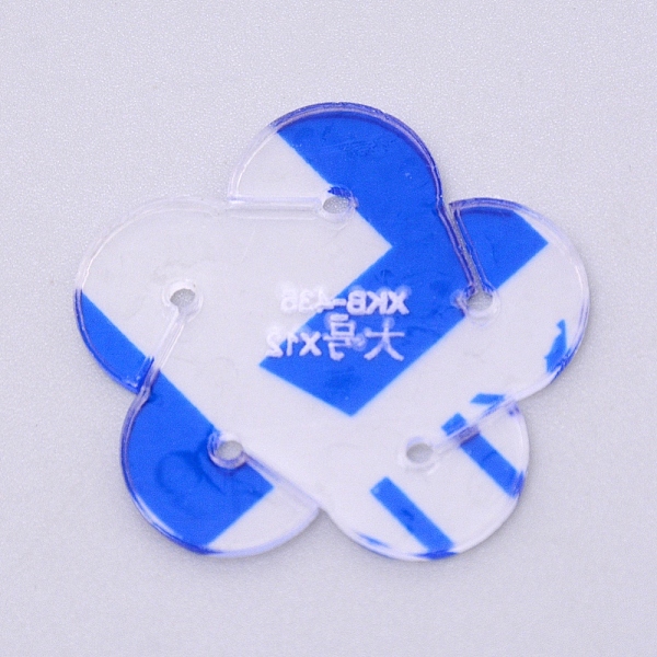PandaHall Acrylic Handwork Template, Flower, Clear, 39x42x2mm, Hole: 2mm Acrylic Clear