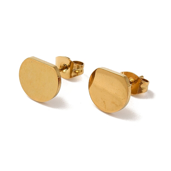 

PandaHall Vacuum Plating 304 Stainless Steel Stud Earrings, Plain Flat Round, Golden, 8x9mm 304 Stainless Steel Flat Round