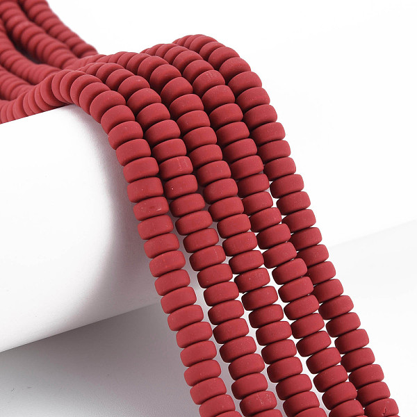 

PandaHall Handmade Polymer Clay Beads Strands, for DIY Jewelry Crafts Supplies, Flat Round, FireBrick, 6~7x3mm, Hole: 1.5mm, about..., Red