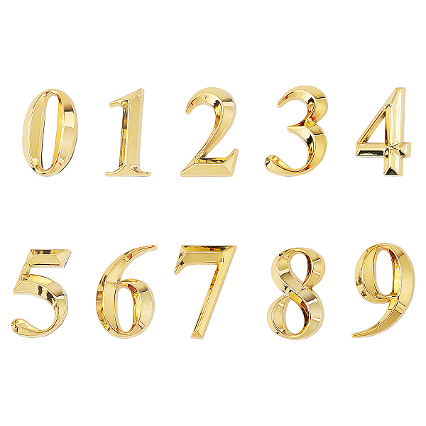 

PandaHall Gorgecraft Plastic & PVC Number Sign Labels, Gold, 8: 50.5x31.5x8mm, 10pcs/set Plastic Gold