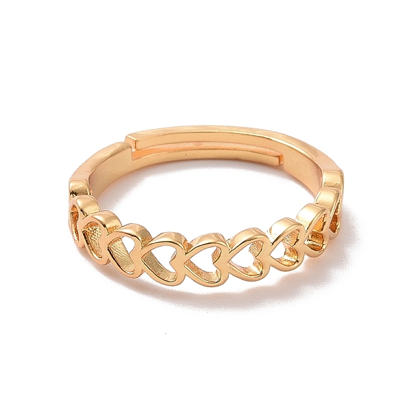 

PandaHall Brass Heart Wrap Adjustable Ring for Valentine's Day, Cadmium Free & Lead Free, Real 18K Gold Plated, US Size 6(16.5mm) Brass