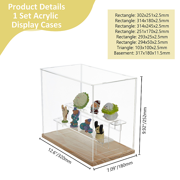 3-Tier Plastic Action Figure Riser Display Cases