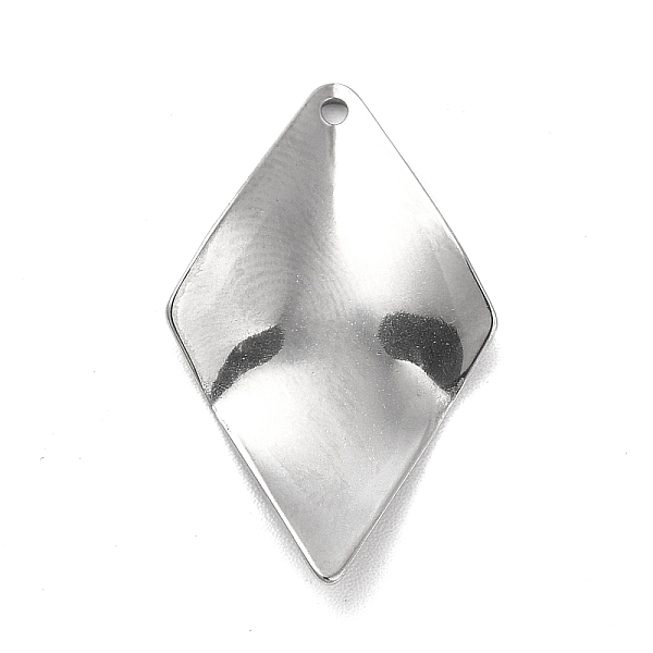 

PandaHall 201 Stainless Steel Pendants, Rhombus Charm, Stainless Steel Color, 26.5x16x1mm, Hole: 1.2mm 201 Stainless Steel Rhombus