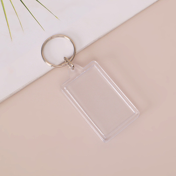 

PandaHall Clear Photo Frame Blank Acrylic Keychains, with Split Key Rings, Rectangle, 5.2x3.2cm Acrylic Rectangle