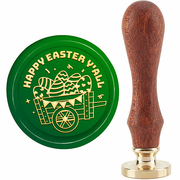 

PandaHall Brass Wax Seal Stamp with Handle, for DIY Scrapbooking, Easter Theme Pattern, 3.5x1.18 inch(8.9x3cm) Brass Egg