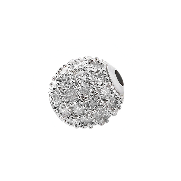 

PandaHall CZ Brass Micro Pave Grade AAA Clear Color Cubic Zirconia Round Beads, Cadmium Free & Nickel Free & Lead Free, Platinum, 6mm, Hole...