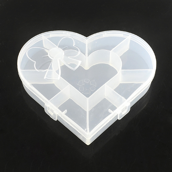 

PandaHall Heart Plastic Bead Storage Containers, 9 Compartments, Clear, 13.5x15.5x2.7cm Plastic Heart Clear