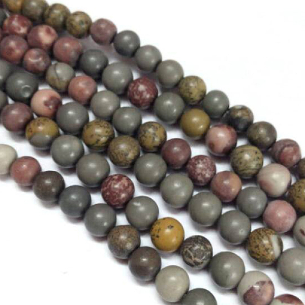 

PandaHall Natural Dendritic Jasper Beads Strands, Round, Mixed Color, 8mm, Hole: 1mm, about 49pcs/strand, 15.4 inch Dendritic Jasper Round..., Multicolor