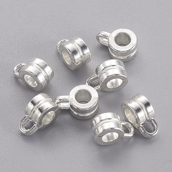 

PandaHall Tibetan Style Tube Bails, Loop Bails, Bail Beads, Cadmium Free & Lead Free, Column, Silver, 9x6x4mm, Hole: 1.8mm, 3mm inner...