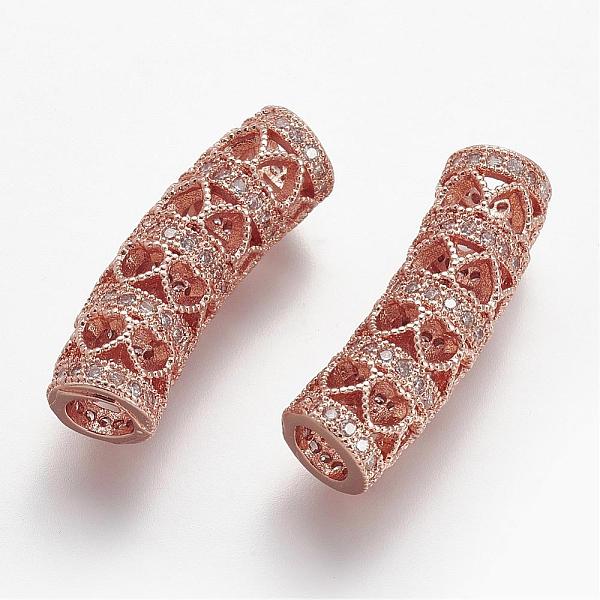 

PandaHall Brass Micro Pave Cubic Zirconia Tube Beads, Tube, Large Hole Beads, Clear, Rose Gold, 25x8.6x7.4mm, Hole: 4.2mm Brass+Cubic...
