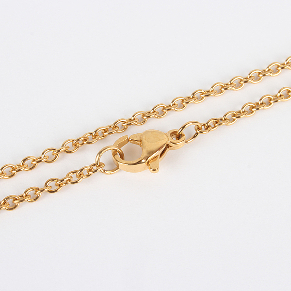 

PandaHall 304 Stainless Steel Cable Chain Necklace Making, with Lobster Claw Clasps, Vacuum Plating, Golden, 17.7 inch(45cm), 2mm 304...