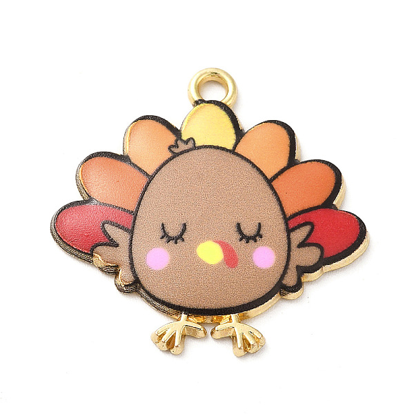 

PandaHall Cute Printed Alloy Pendants, Light Gold, Cadmium Free & Nickel Free & Lead Free, Turkey Charm, Tan, 26x26x2mm, Hole: 2mm Alloy..., Orange